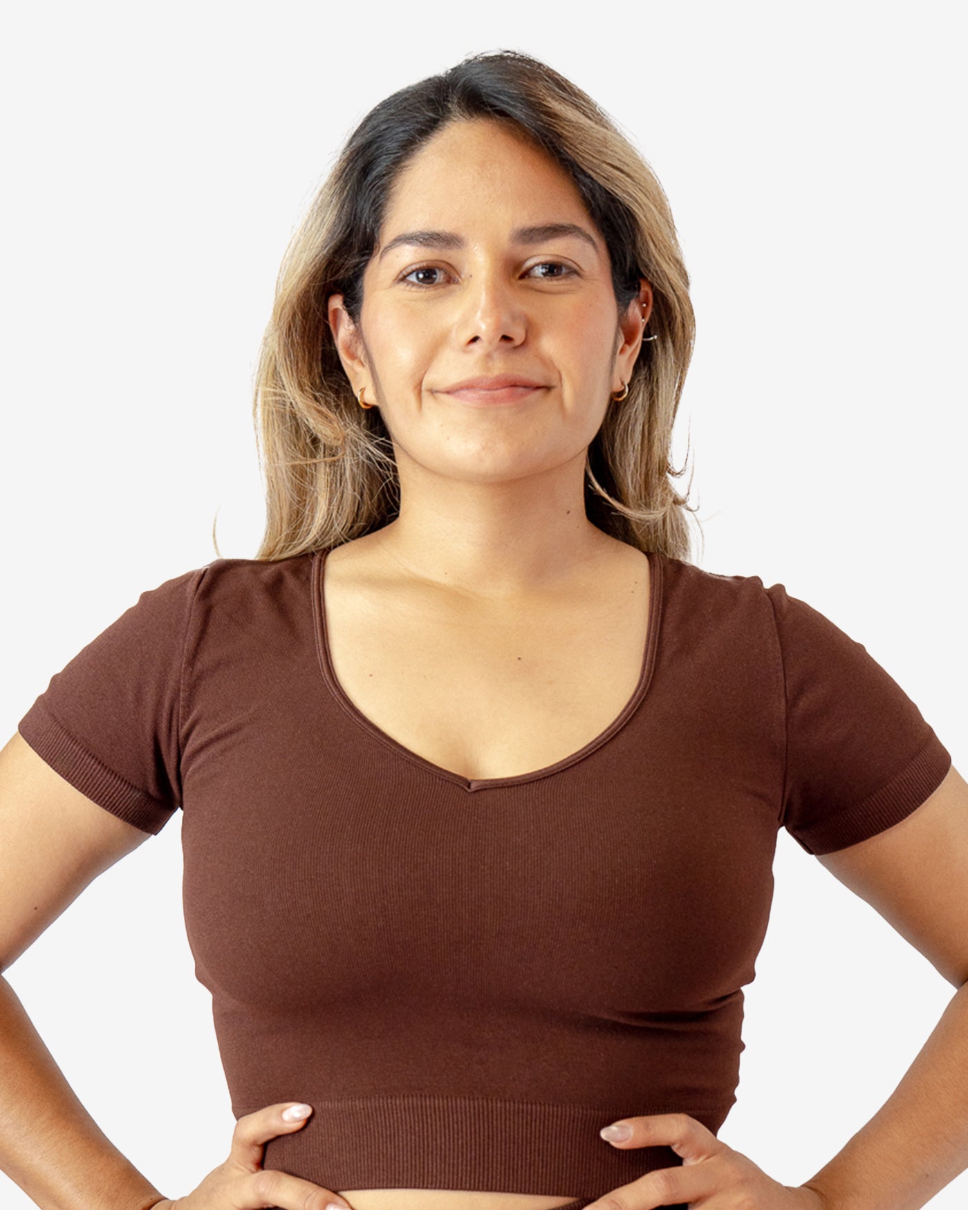 BLUSA CUELLO V MANGA CORTA