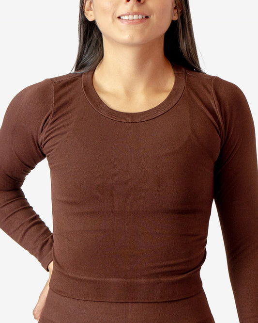 BLUSA MANGA LARGA CUELLO REDONDO