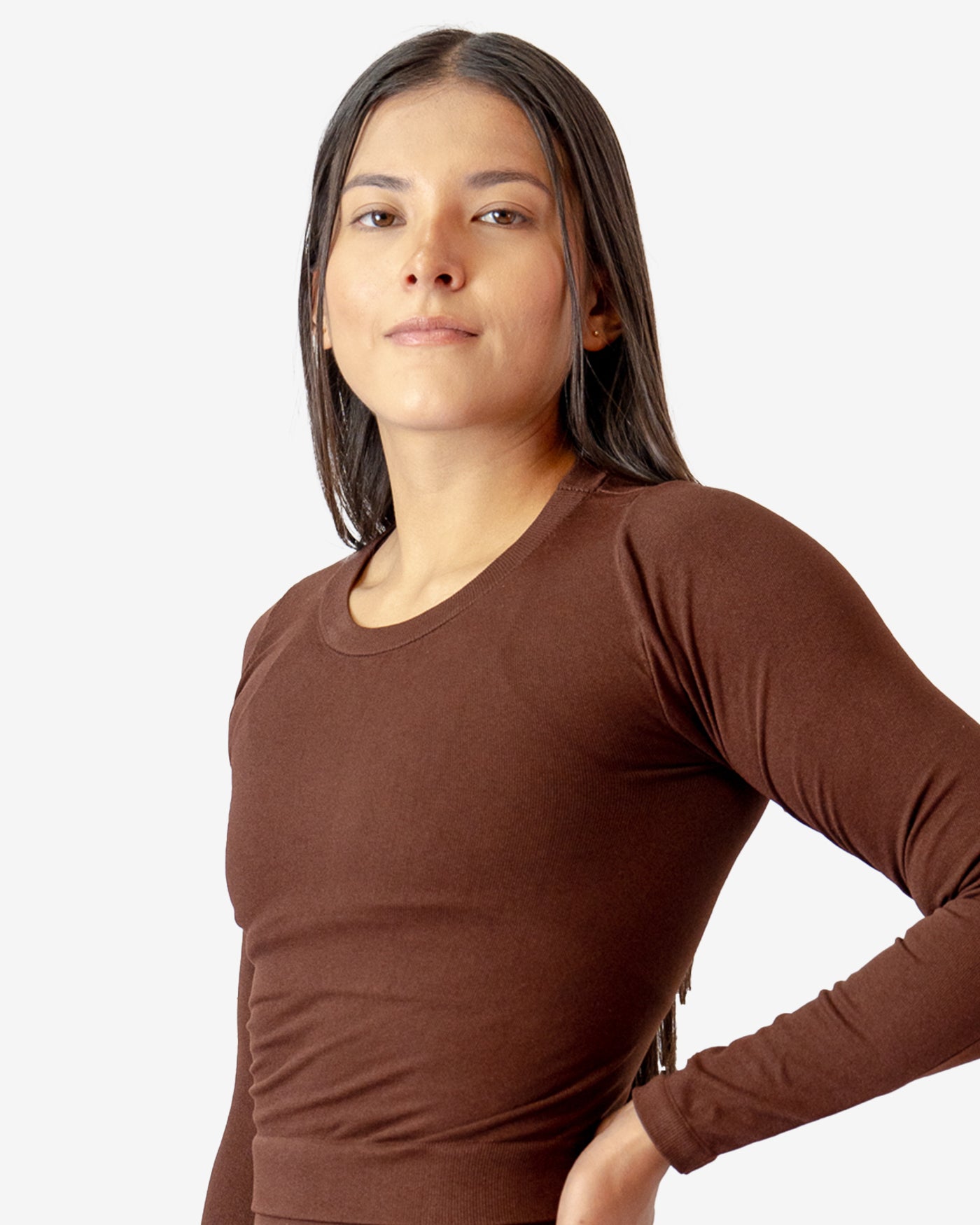 BLUSA MANGA LARGA CUELLO REDONDO