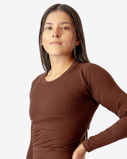 BLUSA MANGA LARGA CUELLO REDONDO
