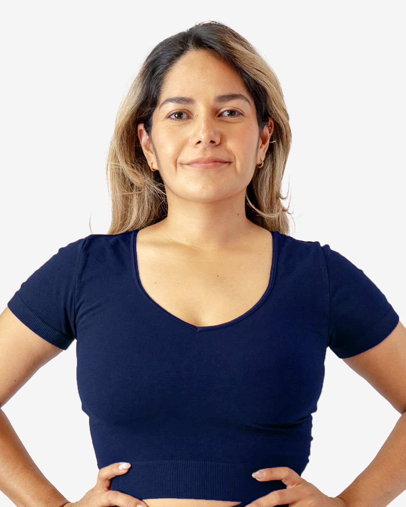 BLUSA CUELLO V MANGA CORTA