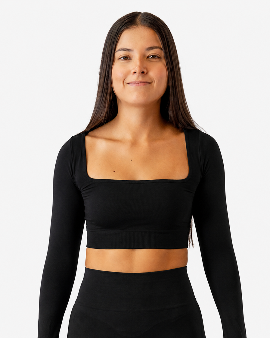 CROP TOP MANGA LARGA
