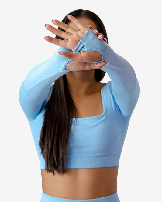 CROP TOP MANGA LARGA