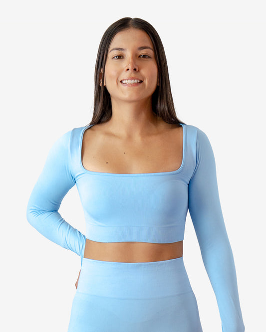 CROP TOP MANGA LARGA