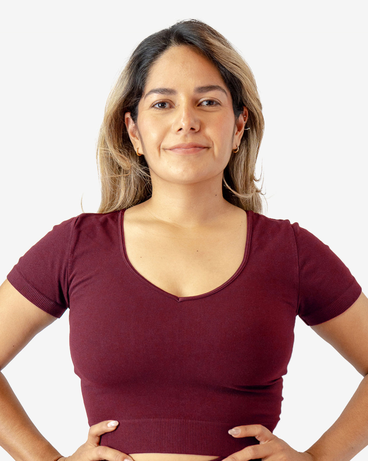BLUSA CUELLO V MANGA CORTA